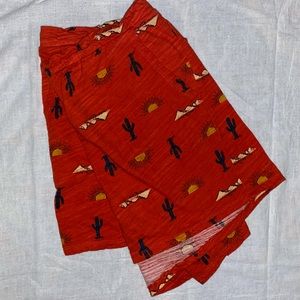 Secret Treasure Red Desert Cactus Pajama Shorts
